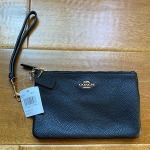 New with tags Black Coach wristlet